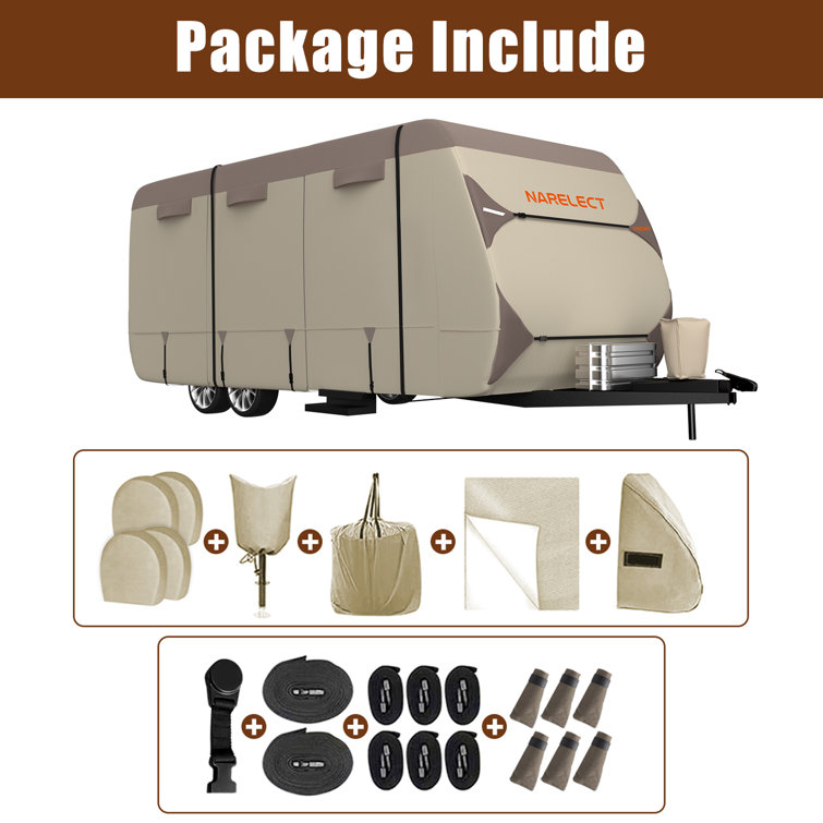 Narelect Travel Trailer RV Cover, ExtraThick Upgraded 7 Layers Top